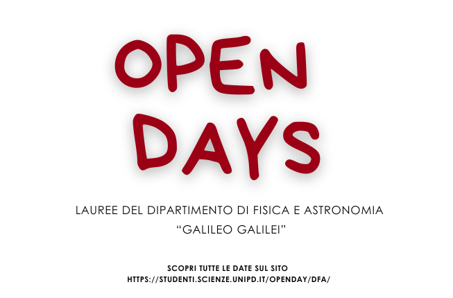 Collegamento a OPEN DAYS Dipartimento di Fisica e Astronomia