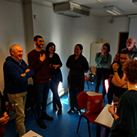 Picture of people standing during explanation